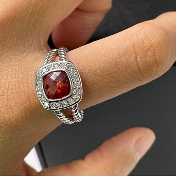 Authentic David Yurman original packaging ladies size 7 Red Diamond Ring - Picture 7 of 7